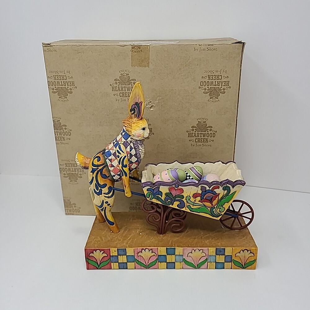 Jim Shore “A Bunny’s Work is Never Done” 4001849-2004 + Decorative Eggs